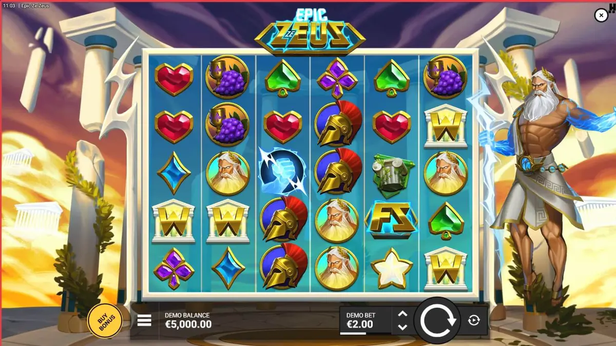 Epic Ze Zeus slot game mobile interface